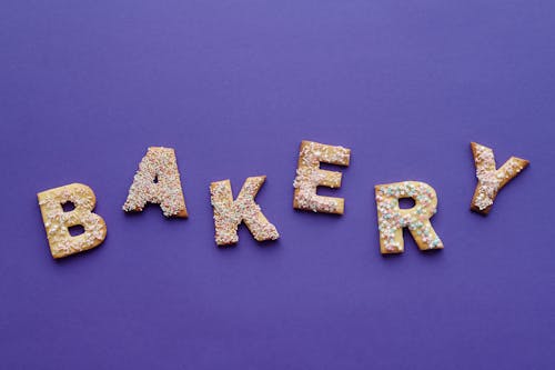 Free Flat Lay of Letter Shaped Cookies Stock Photo
