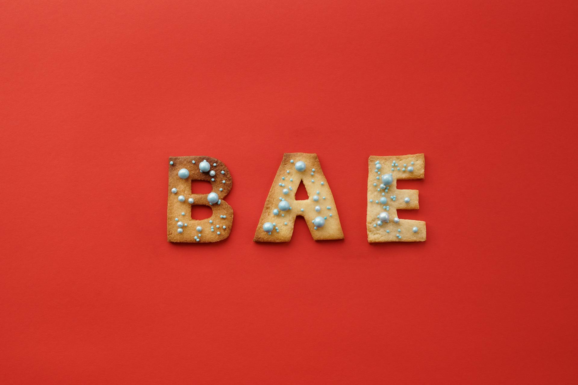 Flat Lay of Letter Shaped Cookies