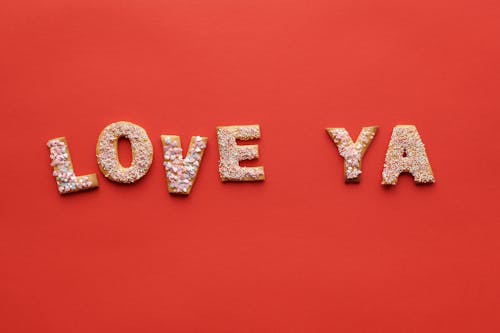 Free Flat Lay of Letter Shaped Cookies Stock Photo