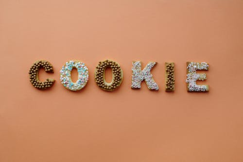 Free Flat Lay of Letter Shaped Cookies Stock Photo