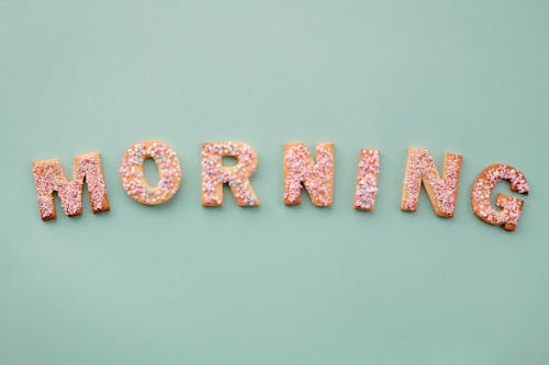 Free Flat Lay of Letter Shaped Cookies Stock Photo