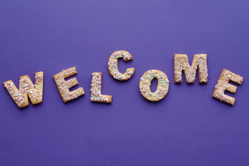 Free Flat Lay of Letter Shaped Cookies Stock Photo