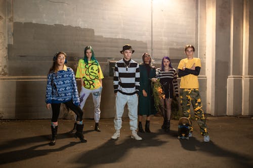 Free Group of People Standing on Gray Floor Stock Photo