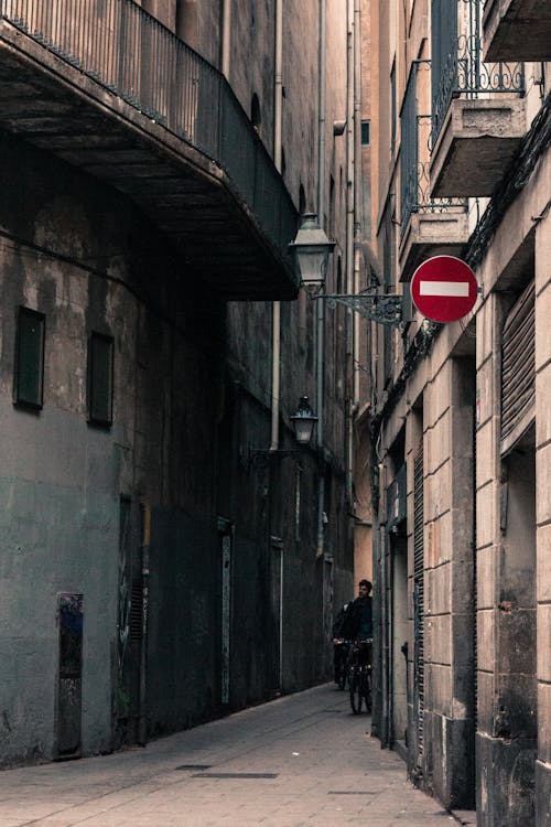 Concrete Buildings on Narrow Street