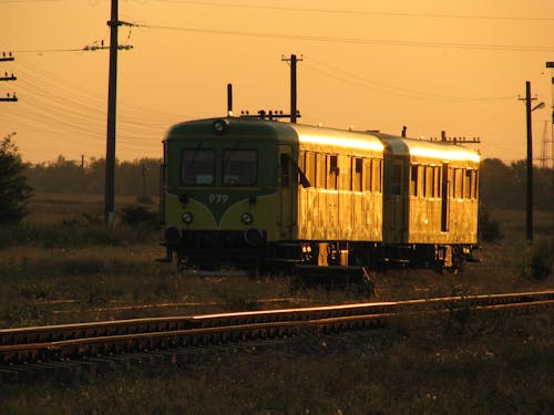 Free stock photo of light reflections, sunset, train