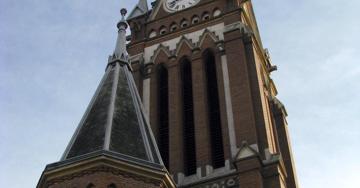Free stock photo of clock, lutheran, red church