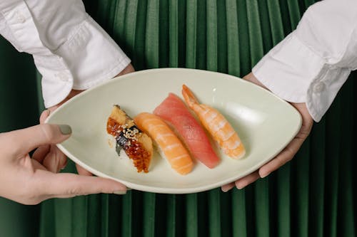 Sushi on Ceramic Plate