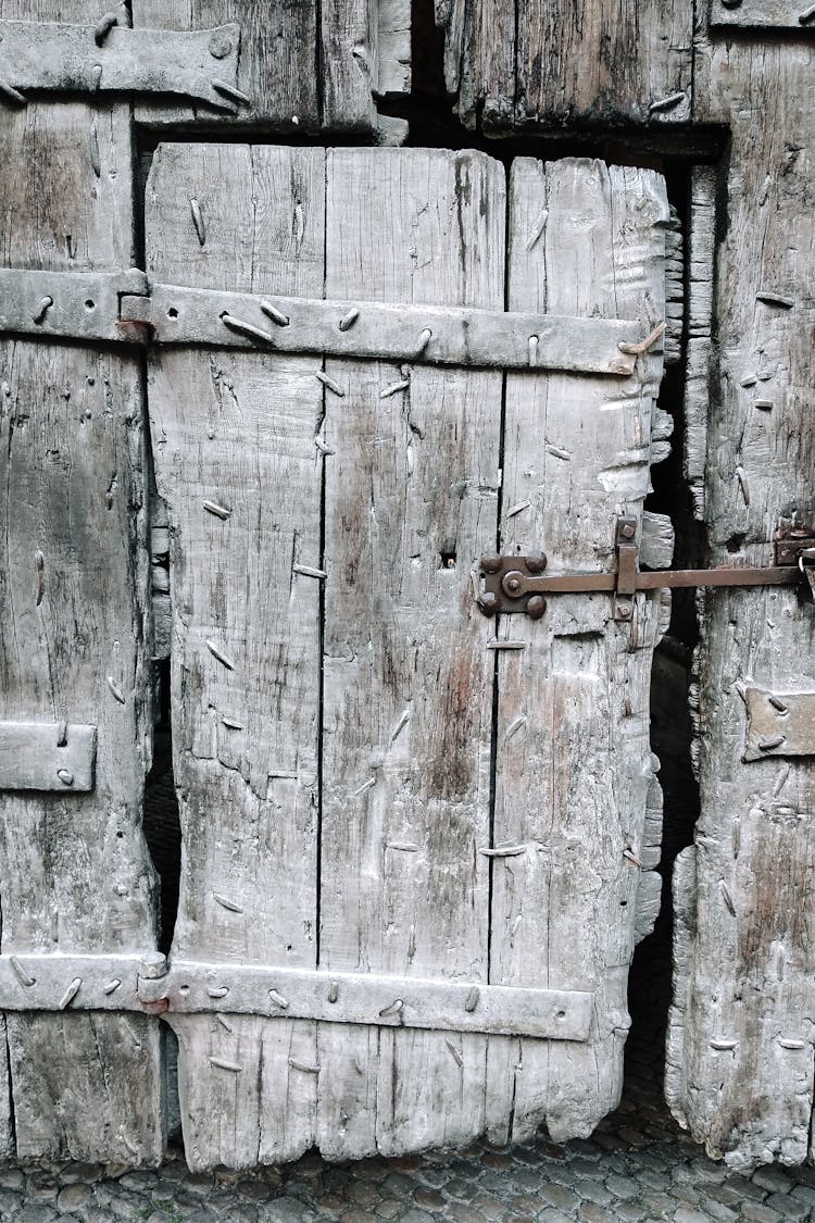 Old Wooden Door Of Rural Construction