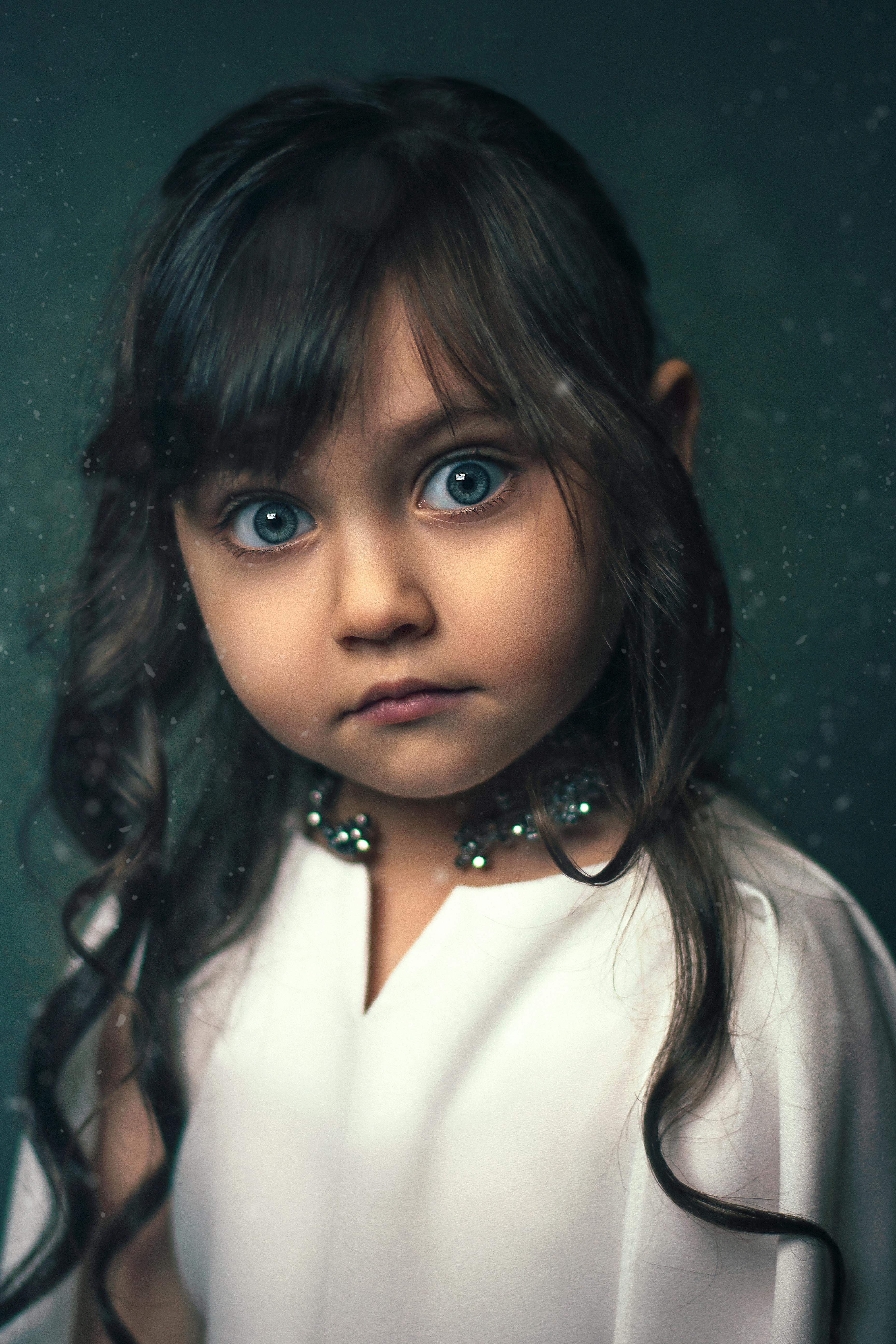 Portrait of a Girl with Blue Eyes · Free Stock Photo