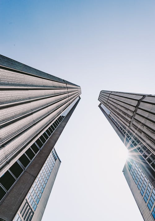 Two Gray Concrete Buildings