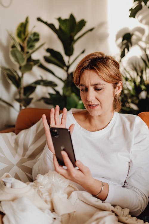 A Woman Holding a Smart Phone