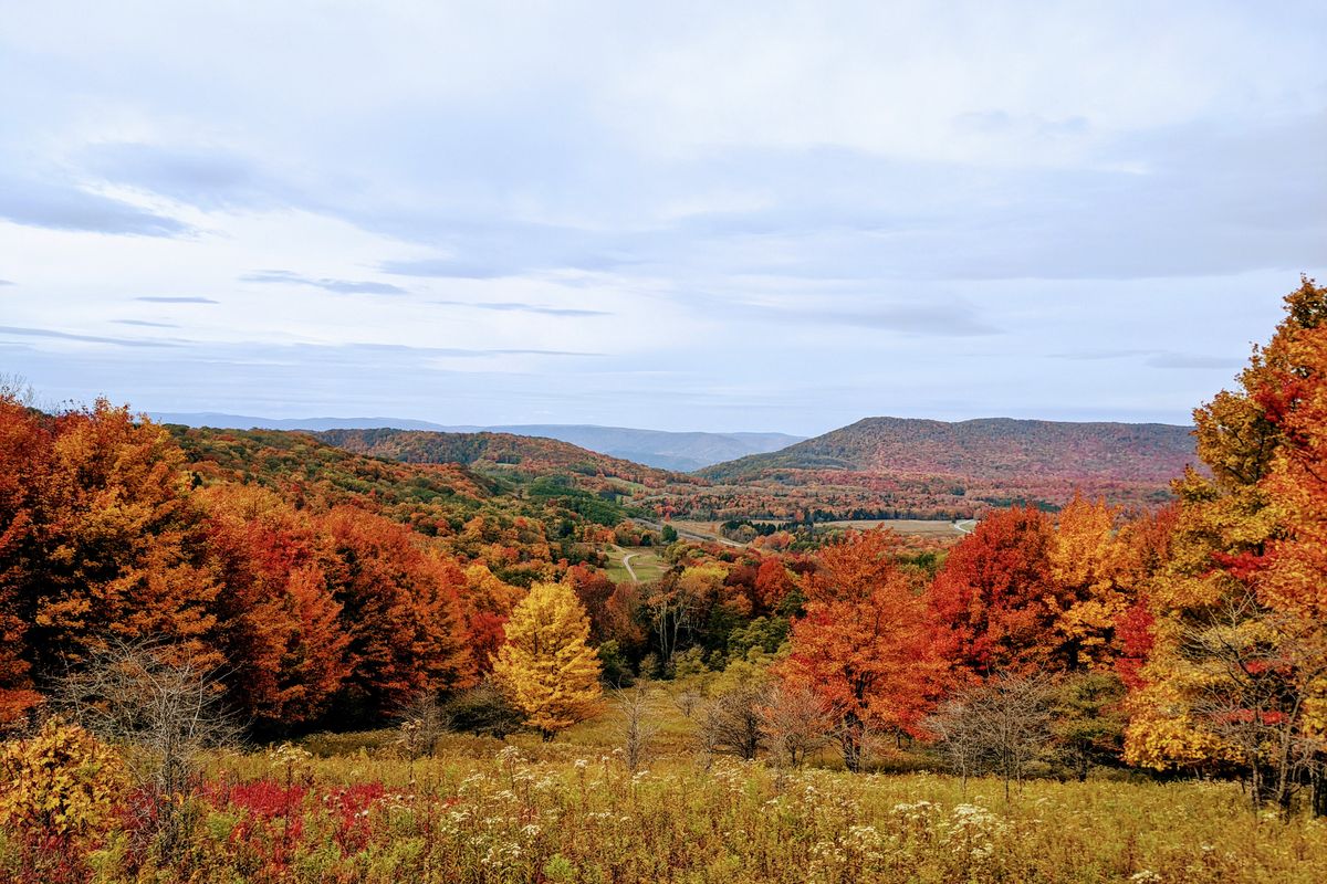 Autumn mountain slopes with fall color in the Appalachians