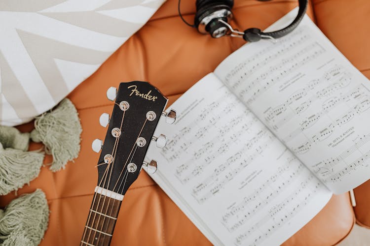 Top View Of A Sheet Music Paper