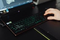 Close Up Shot of Keyboard Laptop