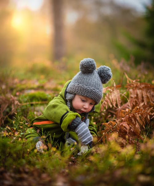 Free Boy in Gray Knit Hat Stock Photo