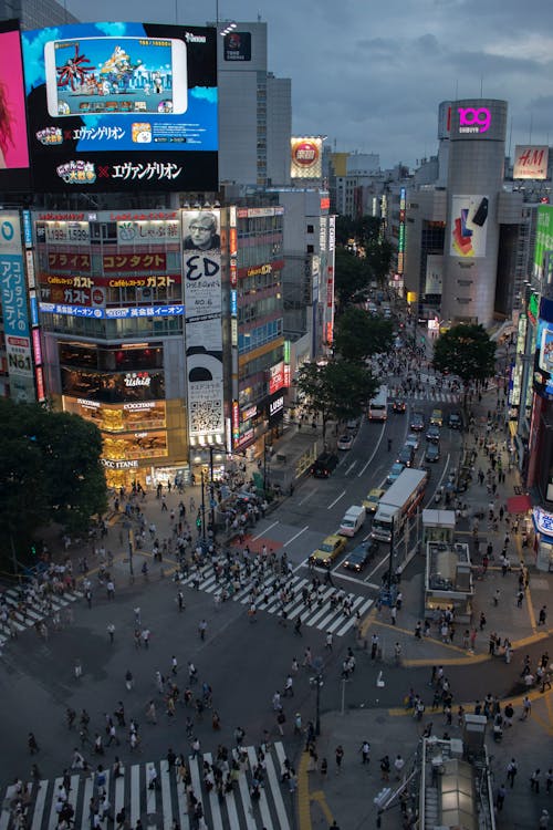 Základová fotografie zdarma na téma Japonsko, křižovatka, letecká fotografie