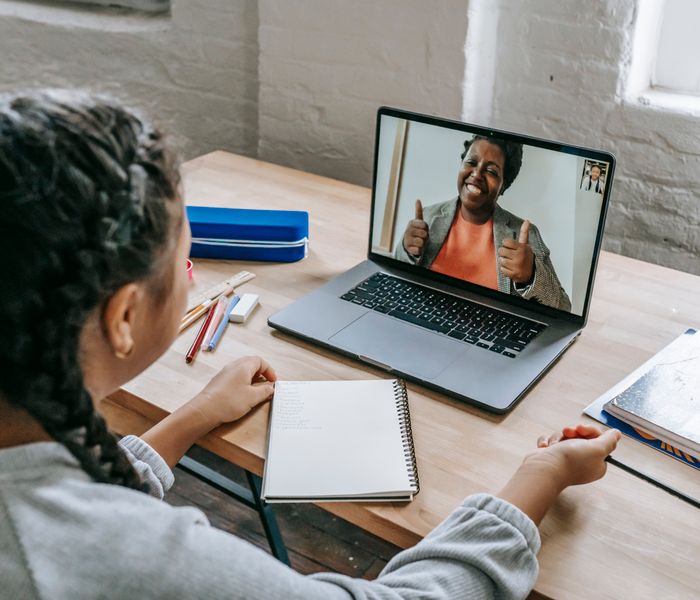 Teacher teaching online