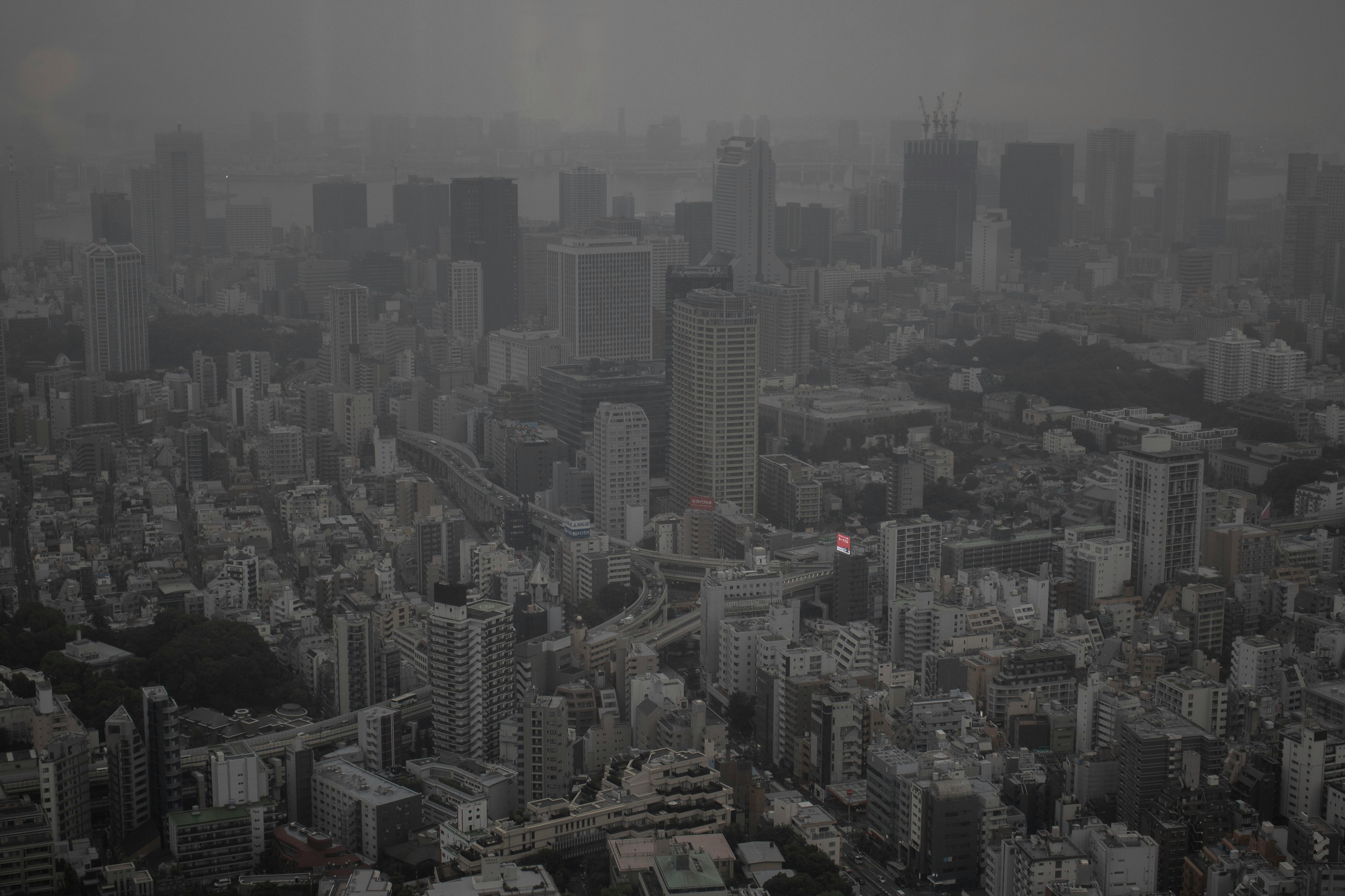 Smog over Tokyo, Japan in Birds Eye View · Free Stock Photo