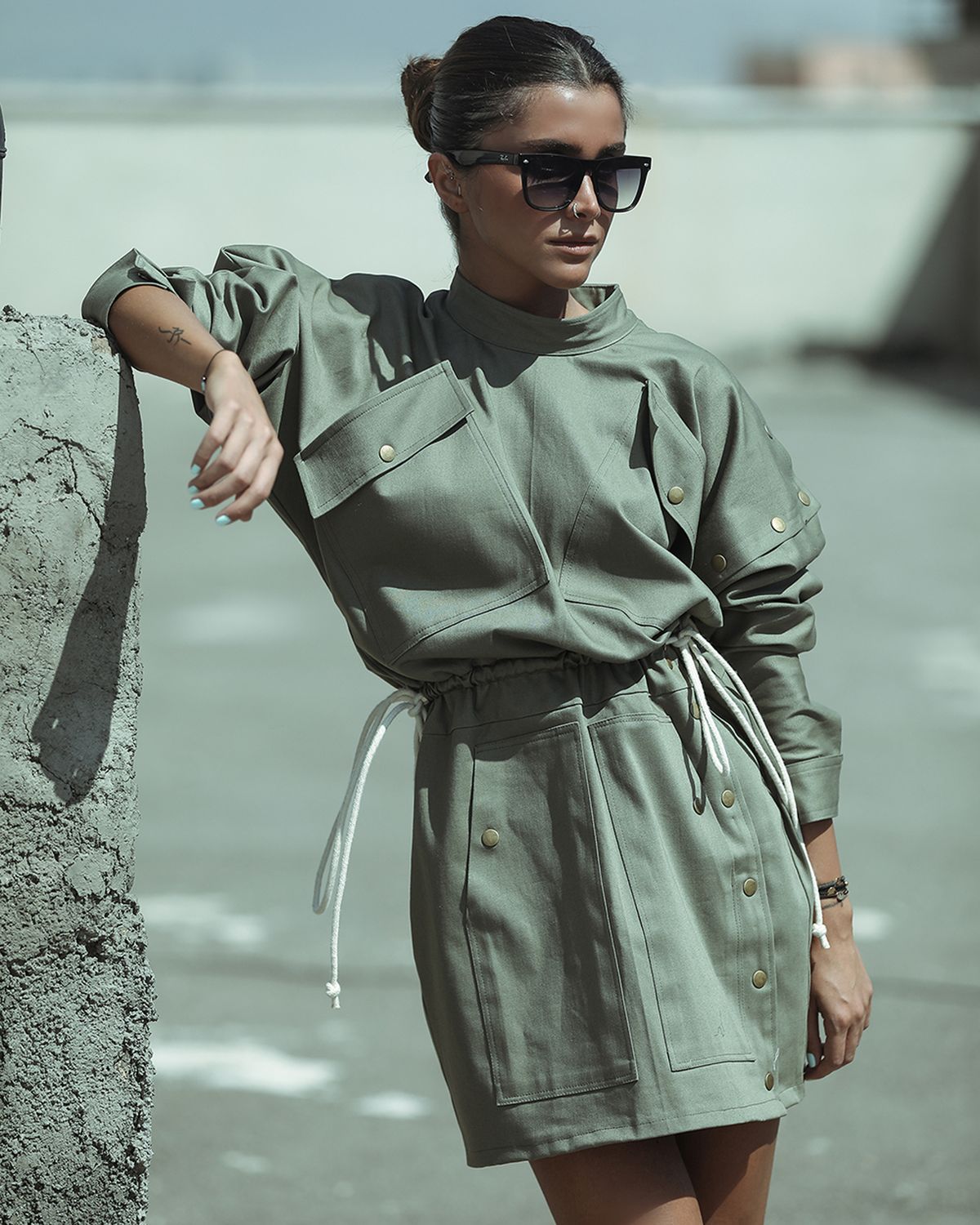 A Woman in Green Dress Posing · Free Stock Photo