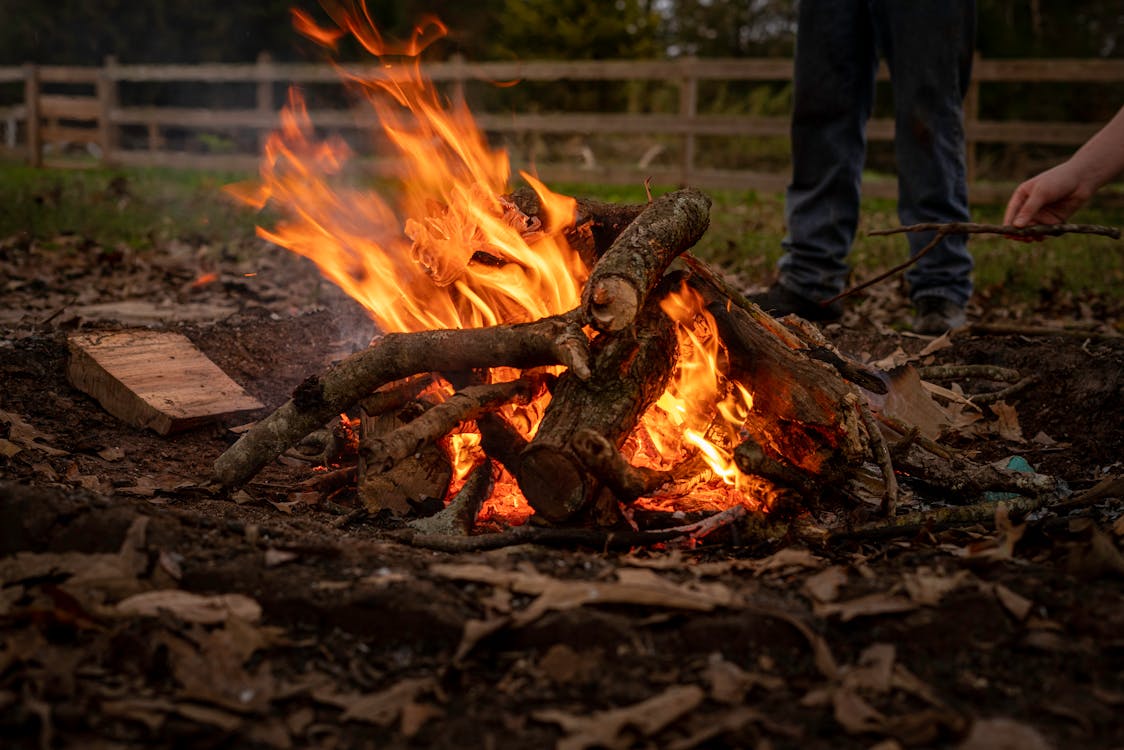 Close Up Shot of a Bonfire 