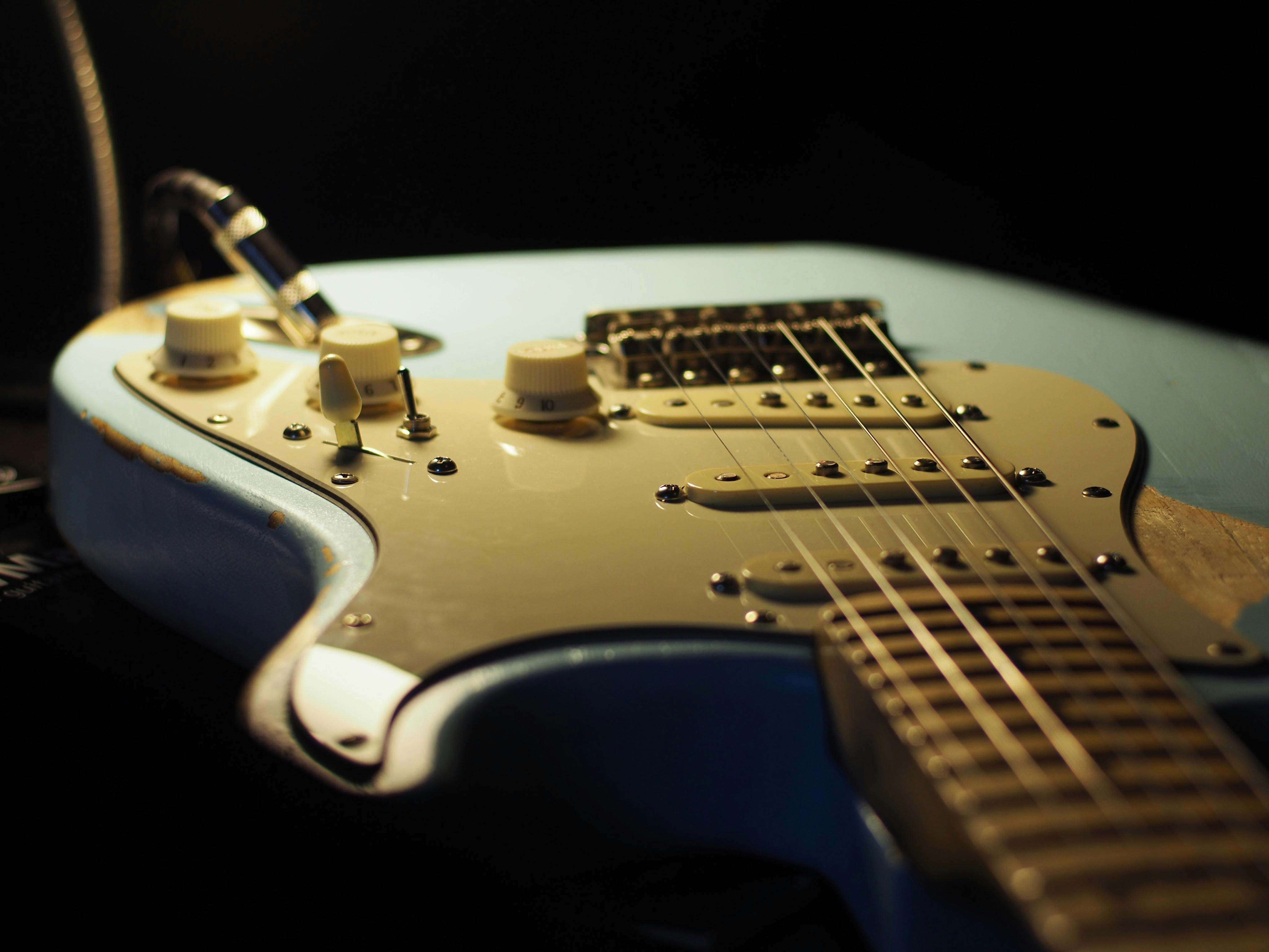 Free stock photo of amp, blue, electric guitar