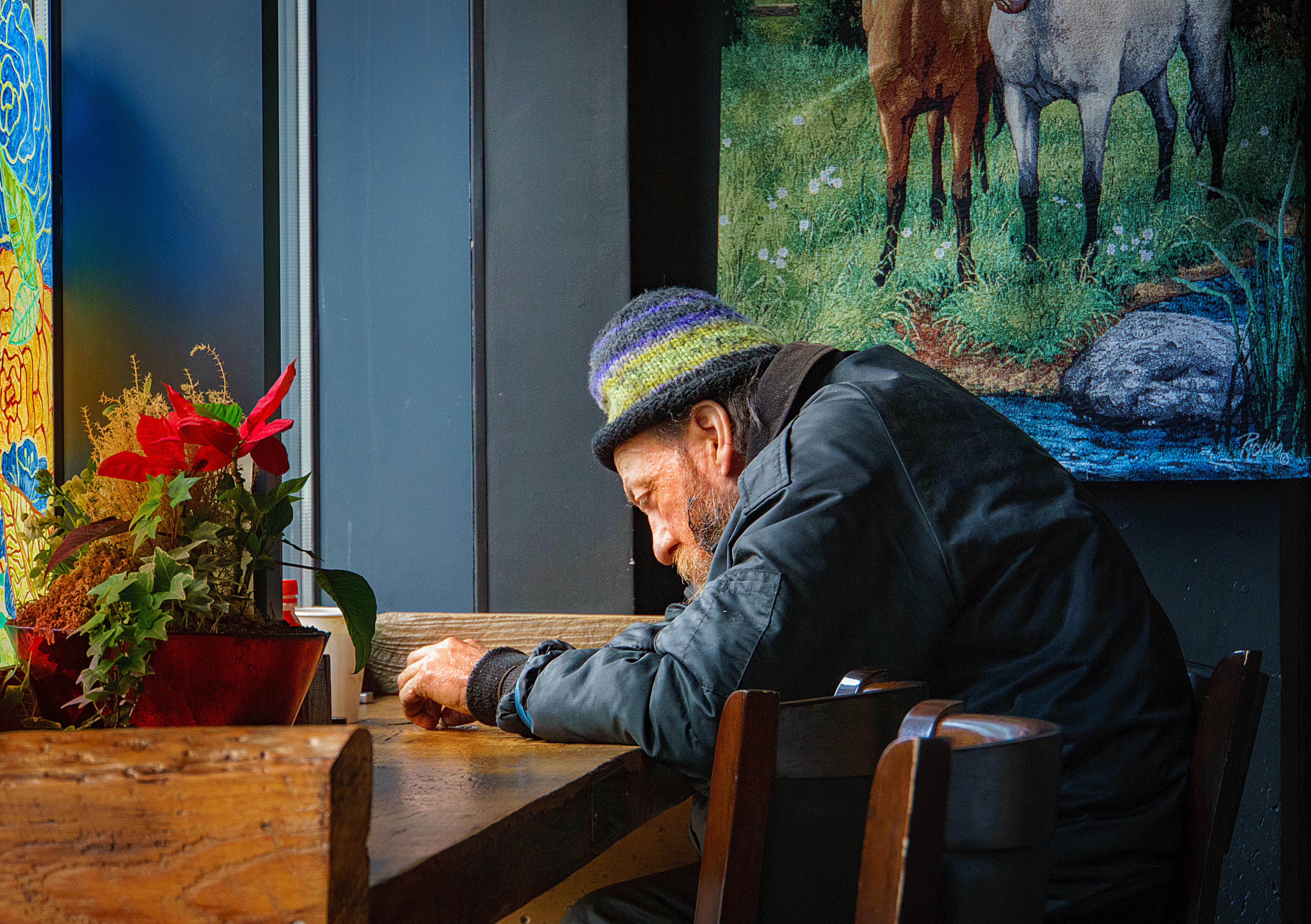 Free Stock Photo Of Old Man Sitting In A Bar