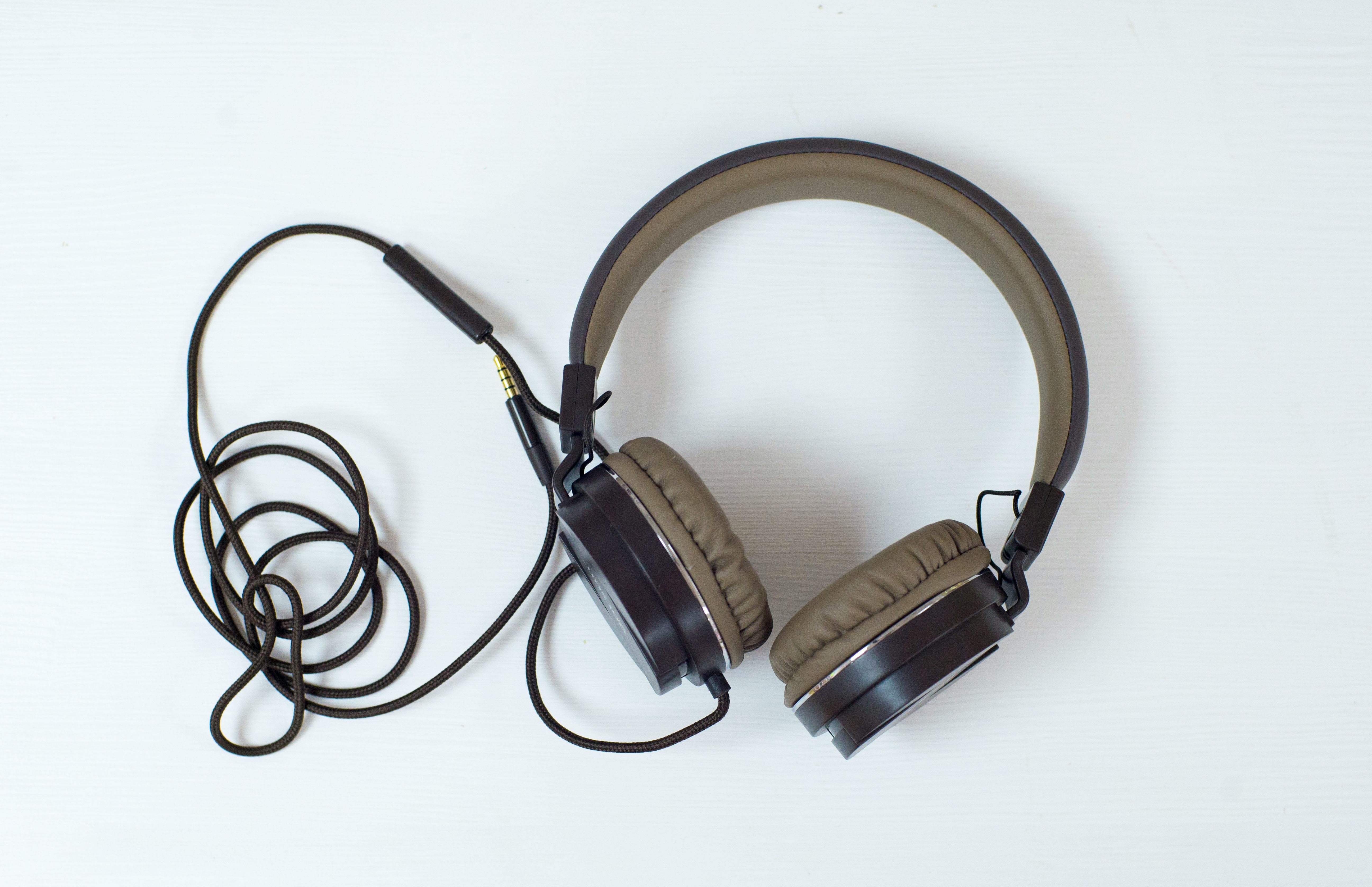 Black and Brown Corded Headphones · Free Stock Photo