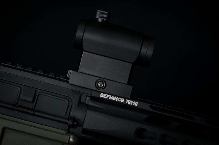 Close-up Of A Black Rifle Scope