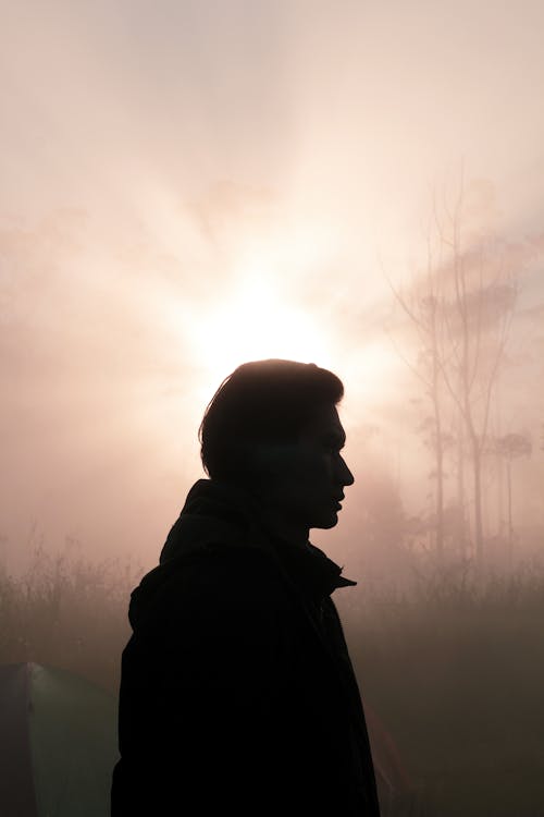 Free Silhouette of a Man During Sunny Day Stock Photo