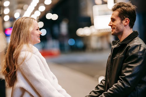 Loving couple looking at each other