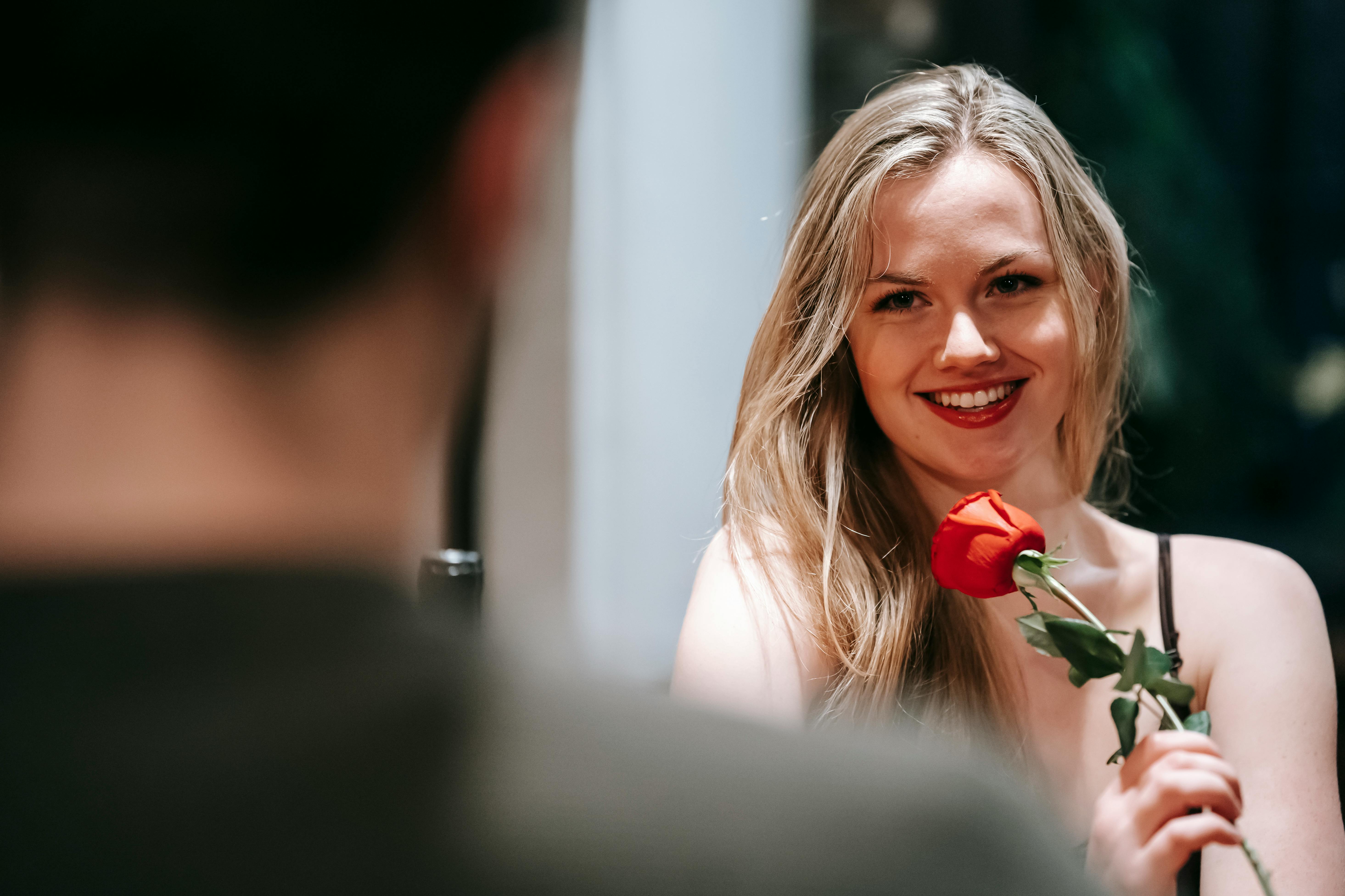 couple having romantic date in restaurant