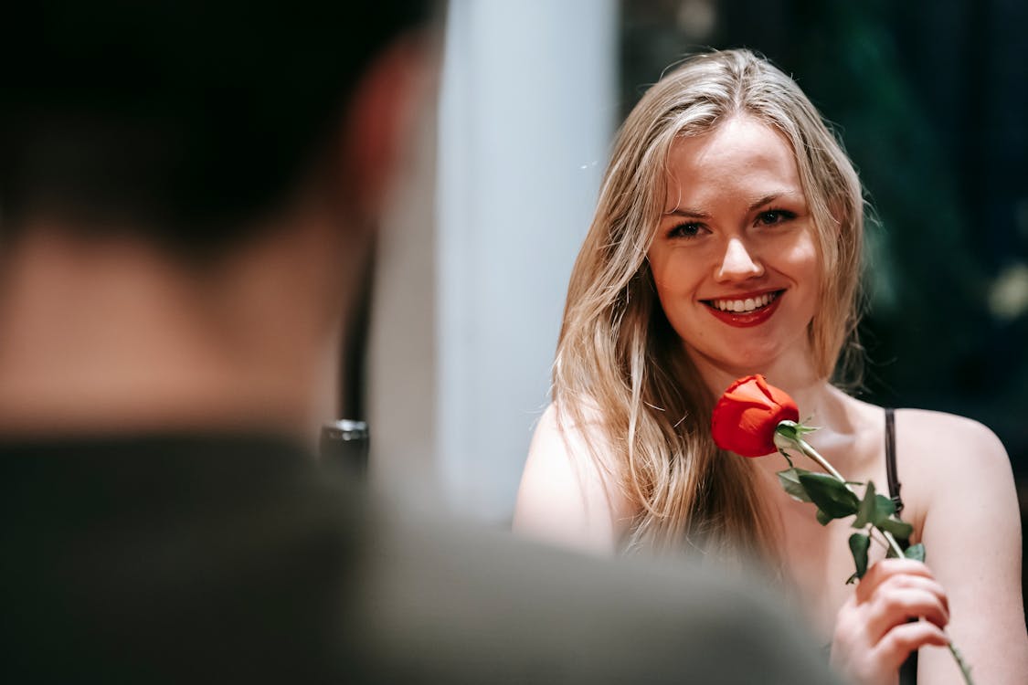 Couple having romantic date in restaurant