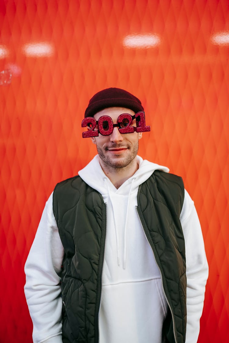 Trendy Man In Festive Glasses