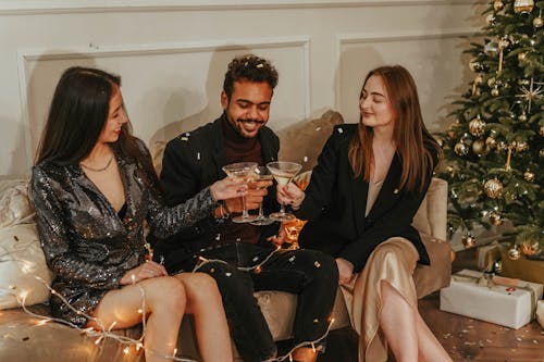 Free People Drinking And Making A Toast Stock Photo
