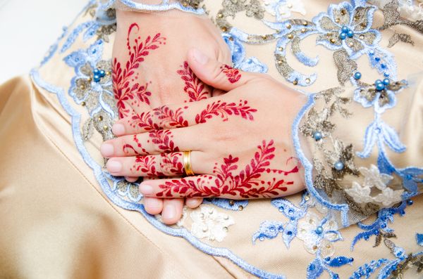 Bridal henna artwork on hands