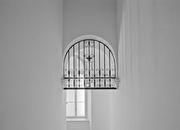 Black Metal Window Grill in Grayscale Photography