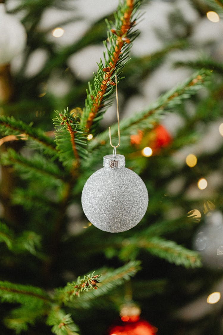 Christmas Tree With White Bauble