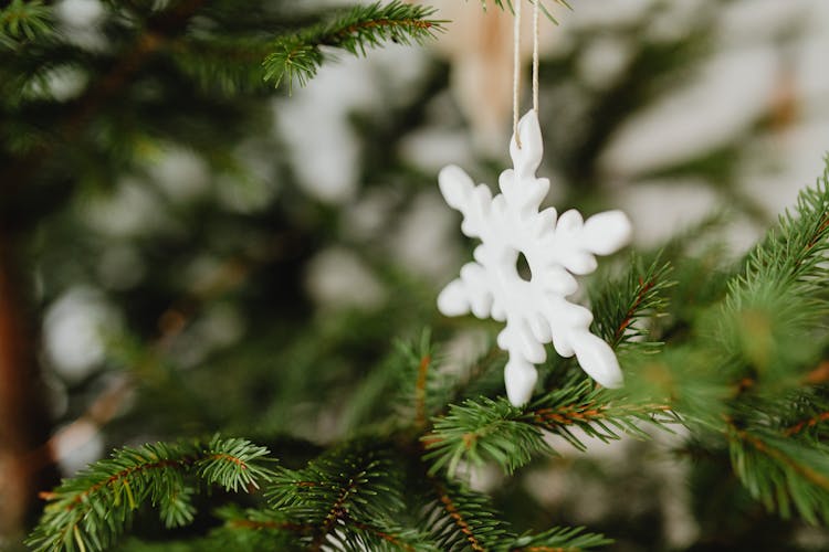 Close Up Of A Snowflake Decoration