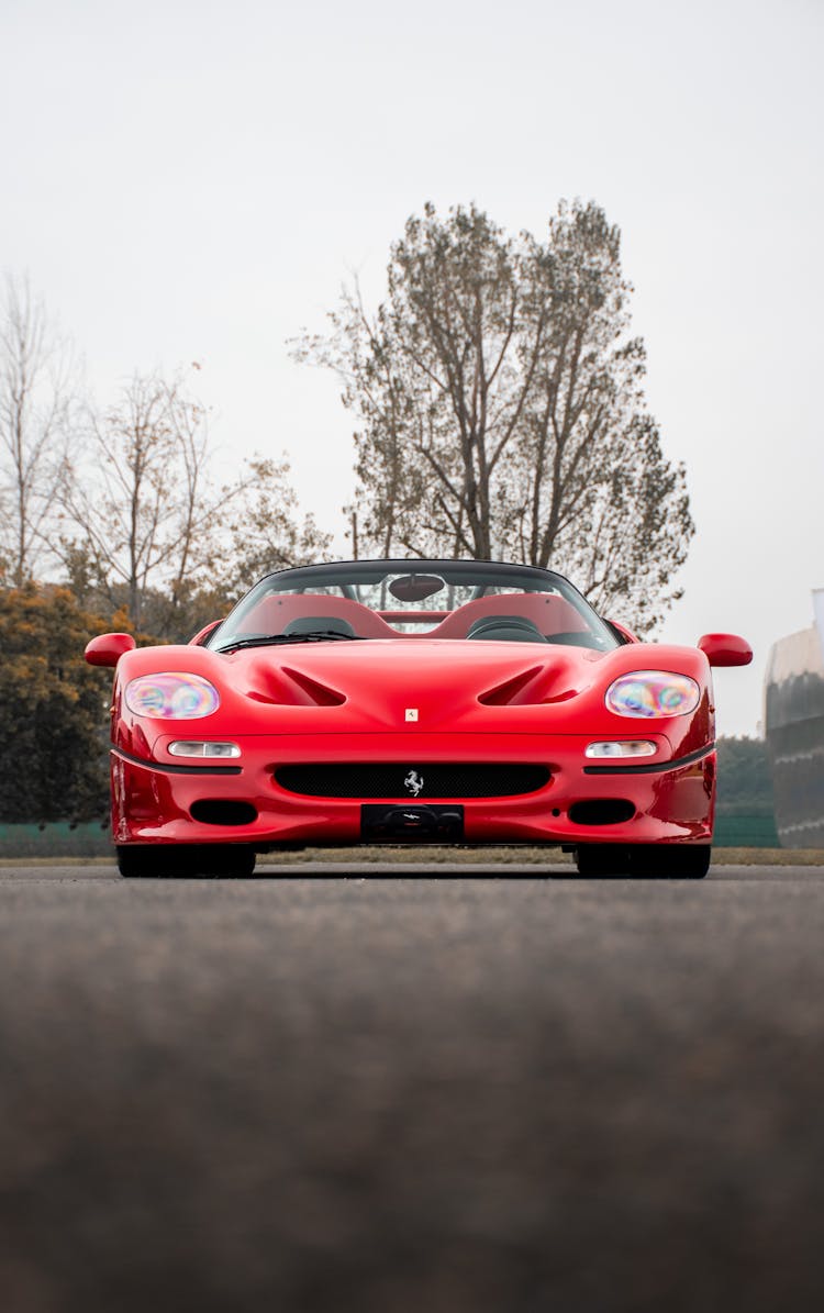 A Shiny Red Ferrari F50 GT