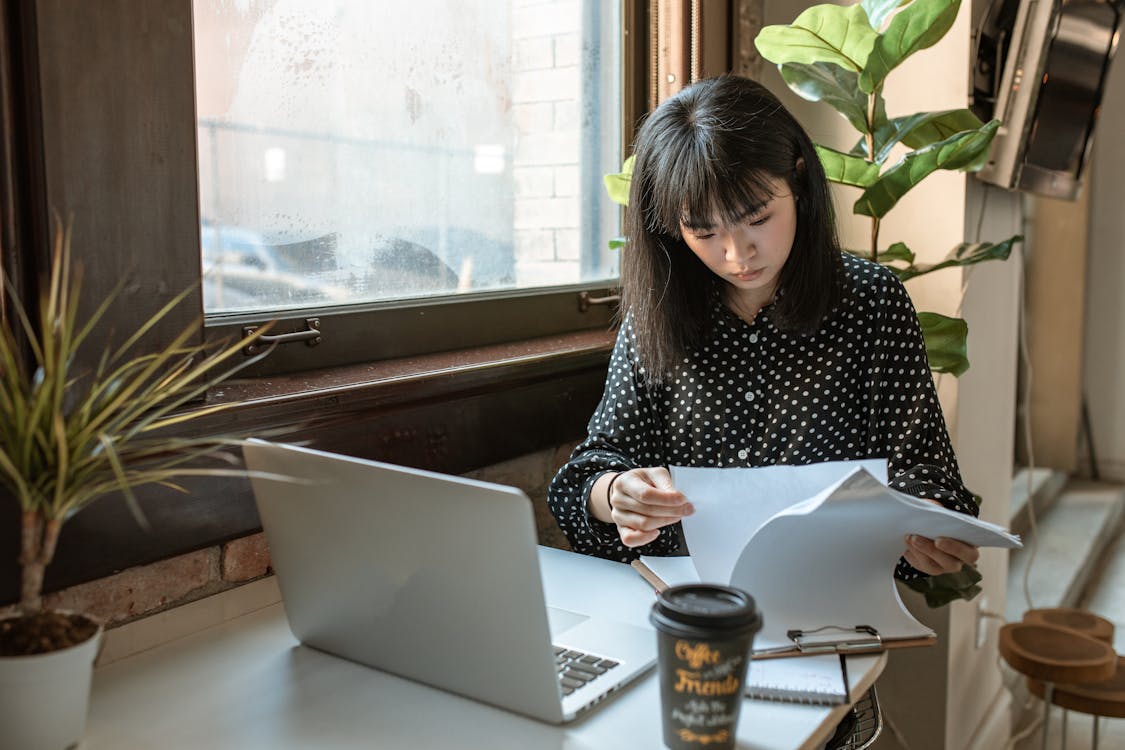 Applicant working on immigration paperwork 