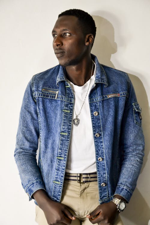 Portrait of Man in Jeans Jacket 