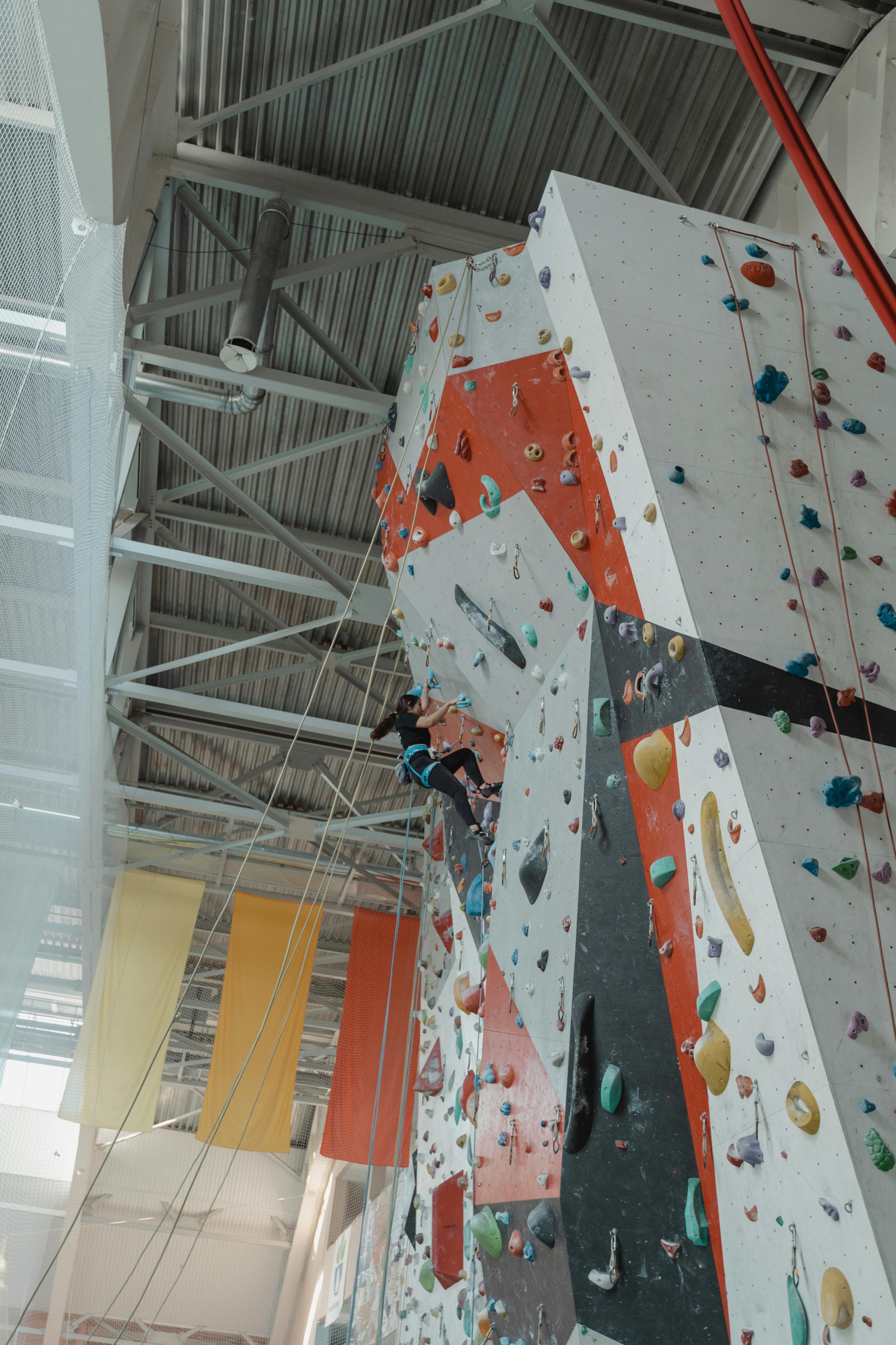 people on a building with assorted color wall art