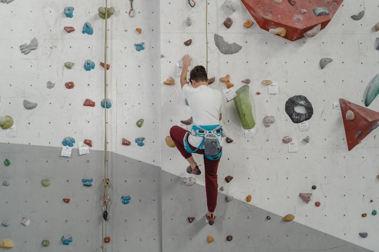 A Person Doing Wall Climbing 