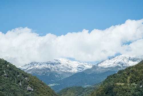 Free Aerial Image of Mountain Covered by Snow Stock Photo