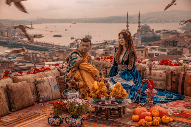 Couple Wearing Historical Costumes In Pre Wedding Shoot 