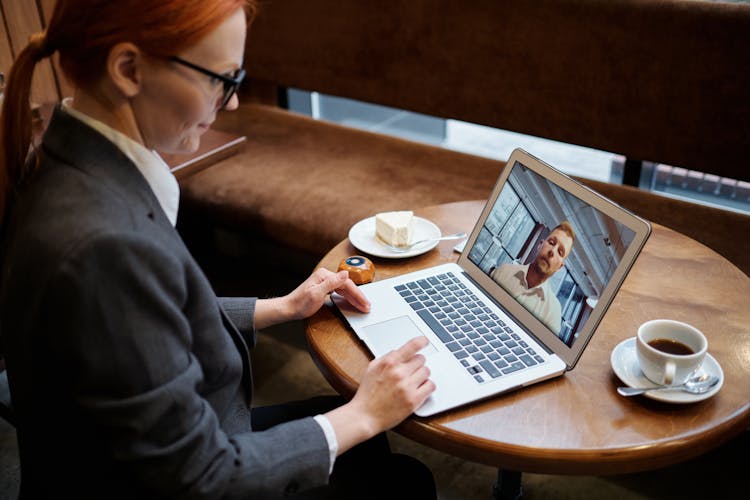 A Man And A Woman On A Video Call