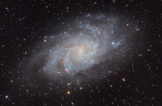三角座星系的图像令人惊叹，展示了宇宙的广阔
