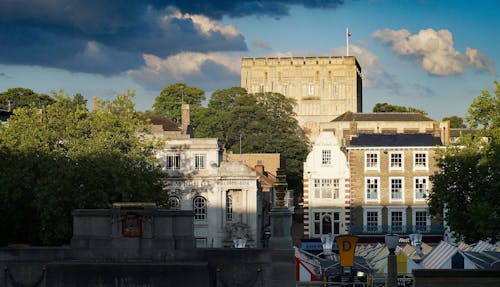 Free Flag on Top of Norwich Castle in England Stock Photo