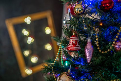 Close Up Shot of a Christmas Tree