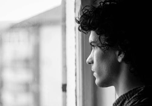 Free stock photo of black-and-white, man, person, window